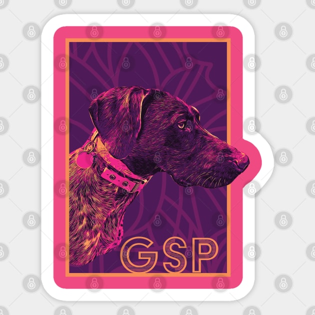 The Pink Pup - German Shorthaired Pointer Sticker by SR88 